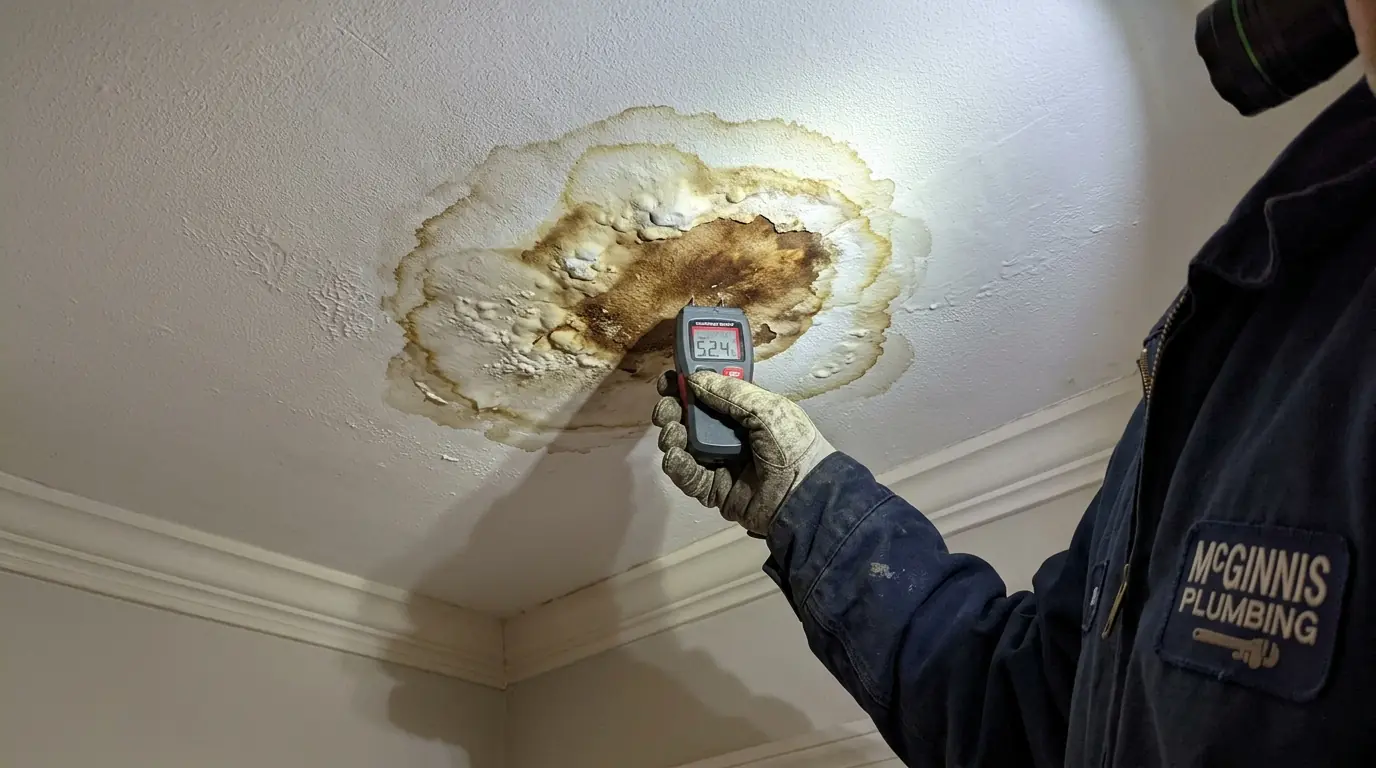 Stains Under a Bathroom in a Philadelphia home
