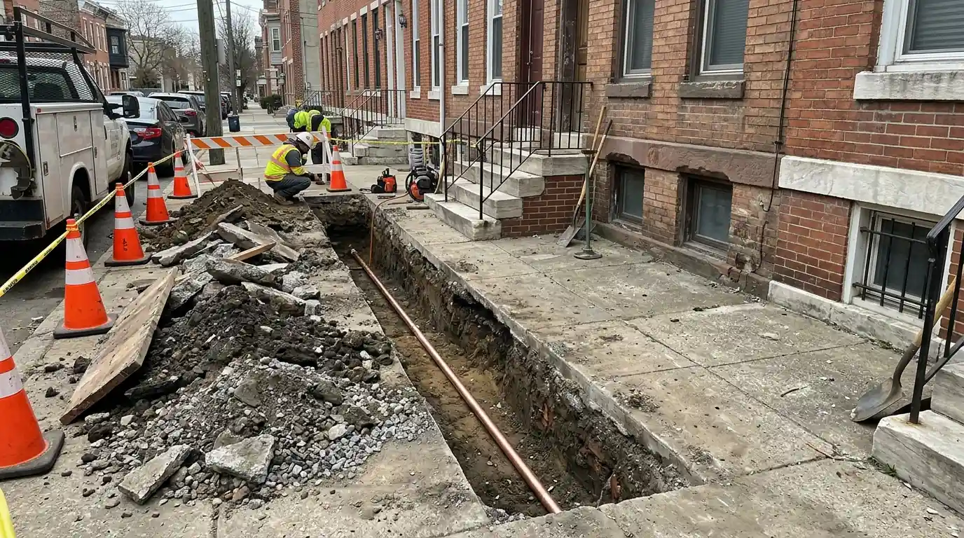Pipes & Water Lines work by McGinnis Plumbing in Philadelphia