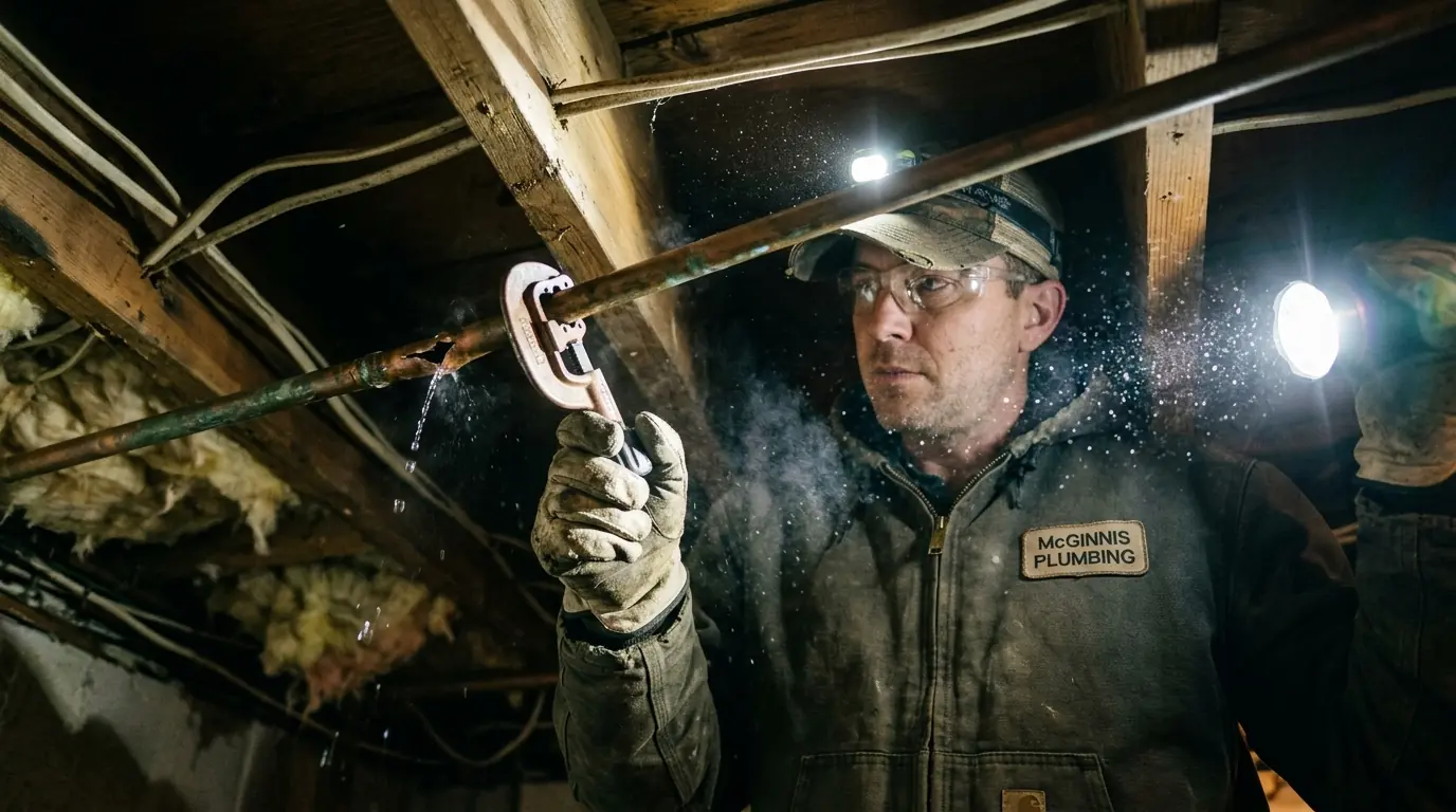 Leaks & Emergencies work by McGinnis Plumbing in Philadelphia